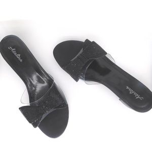 Black Bow Tie Sandals